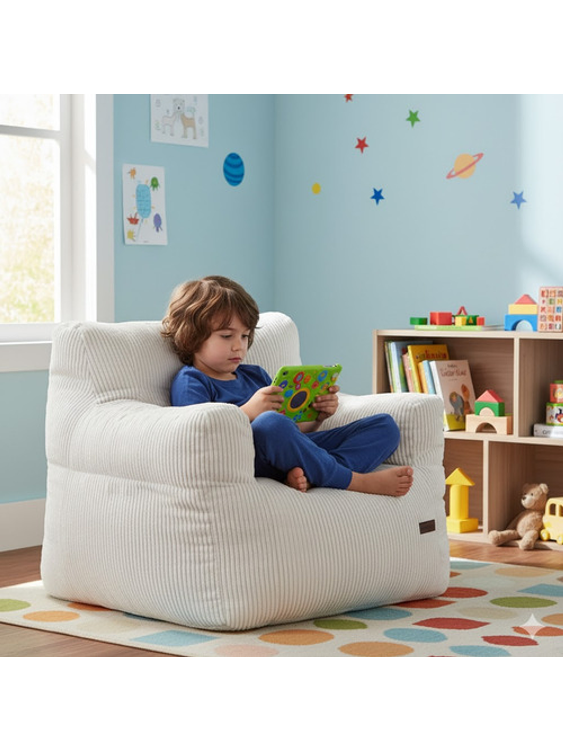 Puff Silla Sillon Infantil Bajo 58x58 Espuma Acolchable 4