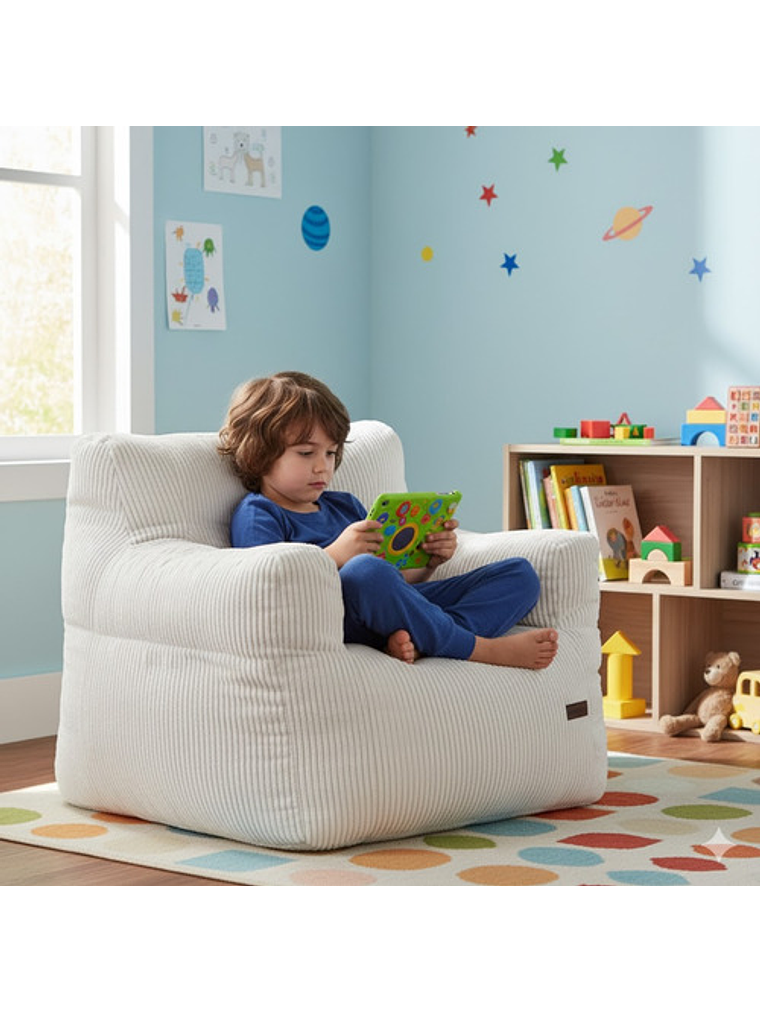 Puff Silla Sillon Infantil Bajo 58x58 Espuma Acolchable 4