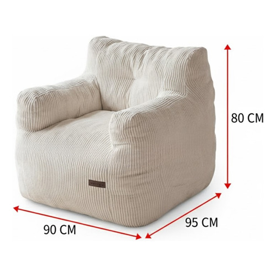 Puff Silla Sillon Individual Bajo 90x95 Espuma Acolchable 3
