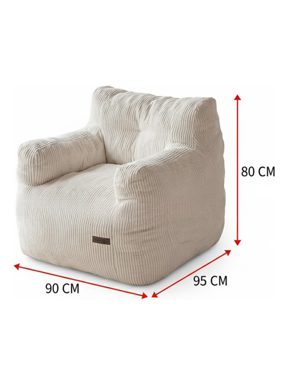 Puff Silla Sillon Individual Bajo 90x95 Espuma Acolchable 3