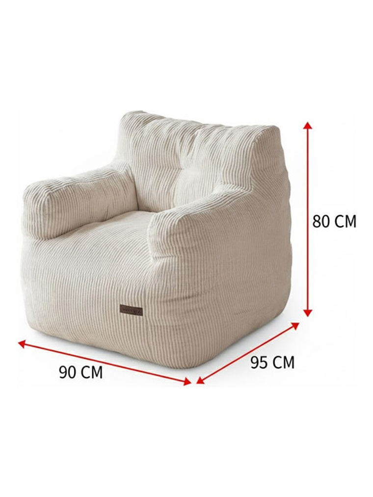 Puff Silla Sillon Individual Bajo 90x95 Espuma Acolchable 3