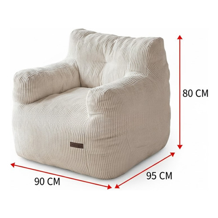 Puff Silla Sillon Individual Bajo 90x95 Espuma Acolchable 3