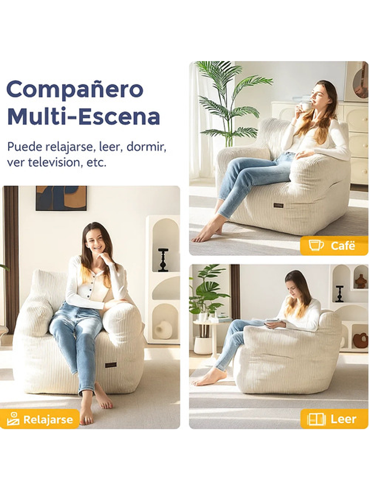 Puff Silla Sillon Individual Bajo 90x95 Espuma Acolchable 4