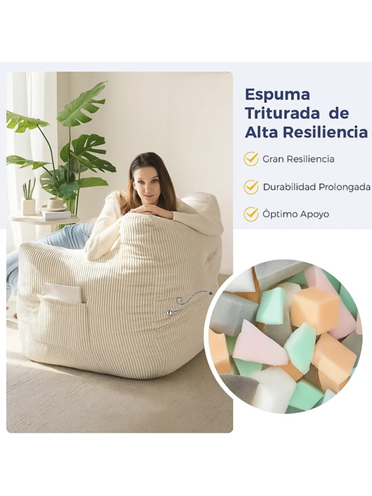 Puff Silla Sillon Individual Bajo 90x95 Espuma Acolchable 5