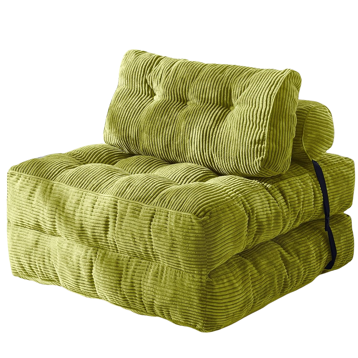 Silla Sofá Cama 155x81cm Puff Plegable Acolchada Hogar Verde 1