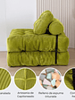 Silla Sofá Cama 190x85cm Puff Plegable Acolchada Hogar Verde - Miniatura 3