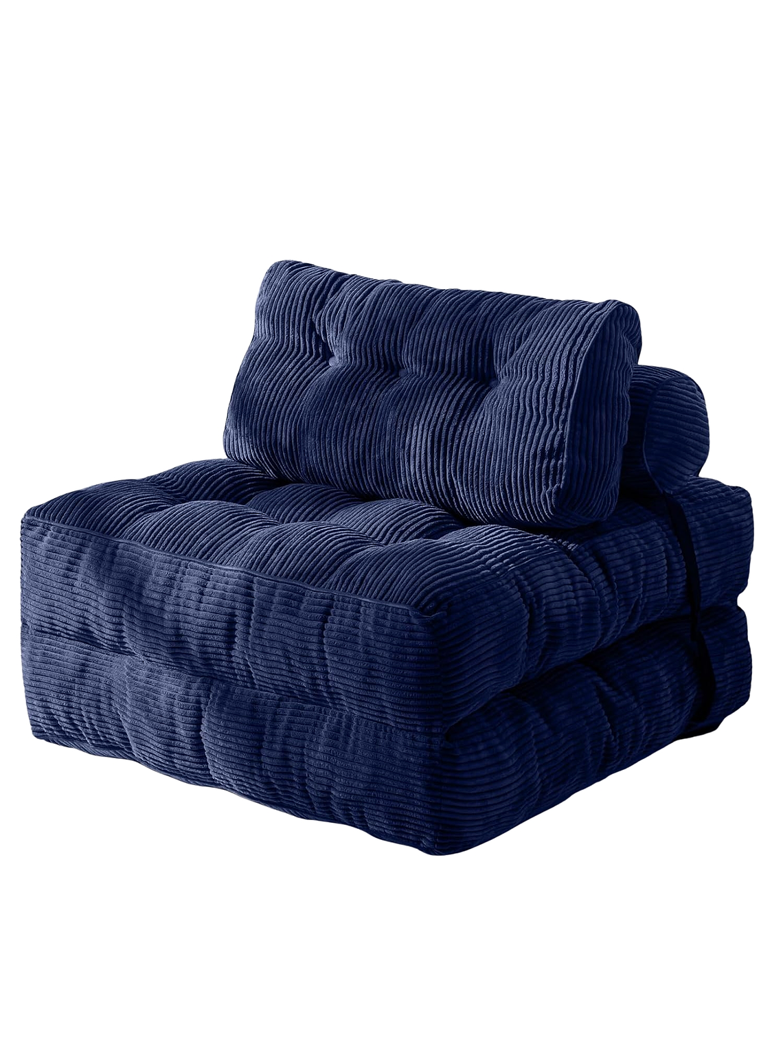 Silla Sofá Cama 190x85cm Puff Plegable Acolchada Hogar Azul 1