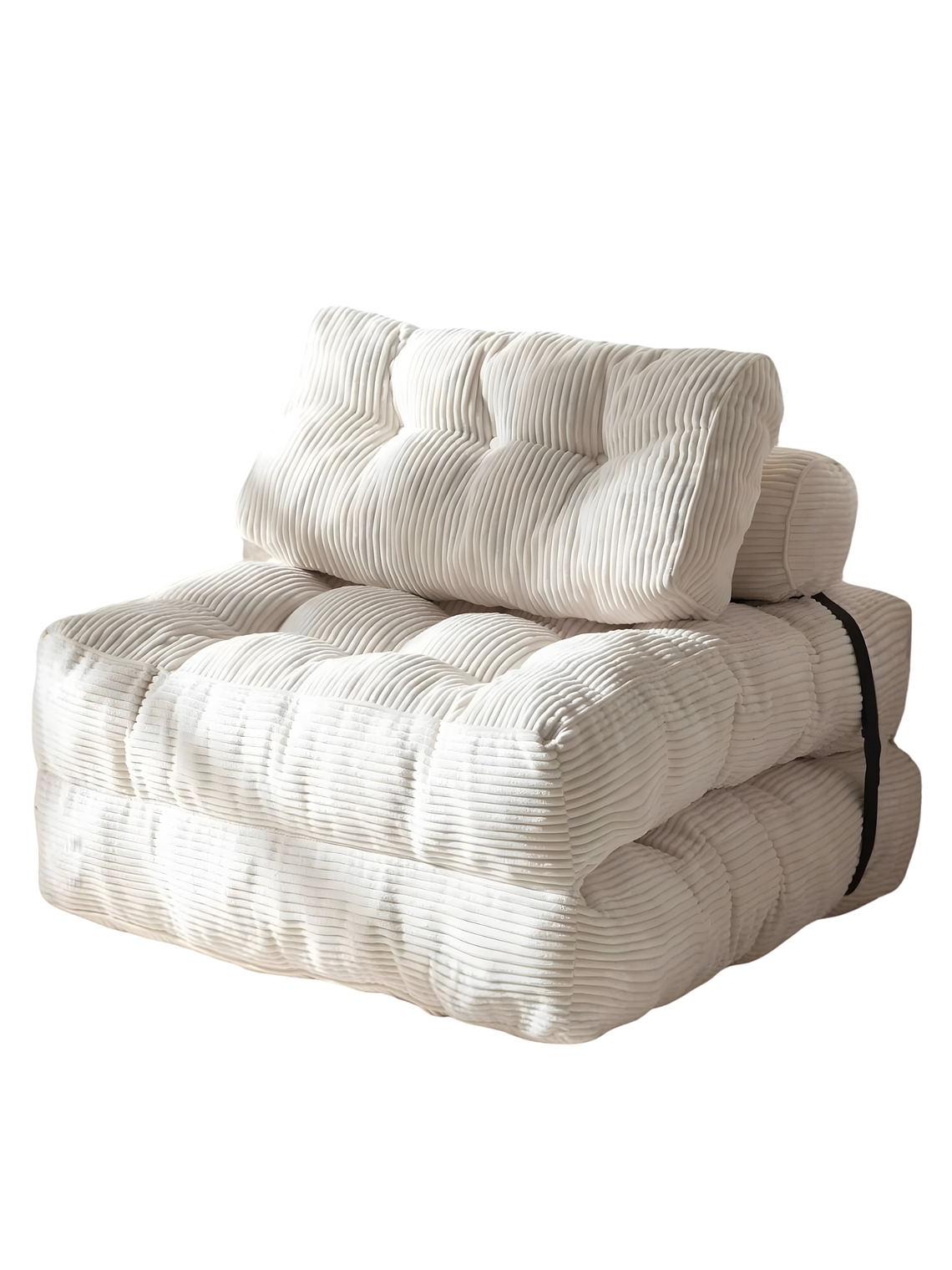 Silla Sofá Cama 190x85cm Puff Plegable Acolchada Hogar Beige 1