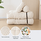 Silla Sofá Cama 155x81cm Puff Plegable Acolchada Hogar Beige - Miniatura 5