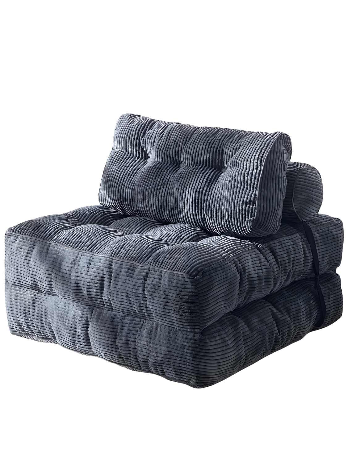 Silla Sofá Cama 190x85cm Puff Plegable Acolchada Hogar Gris 1