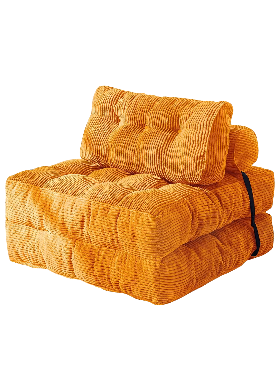 Silla Sofá Cama 190x85cm Puff Plegable Acolchada Hogar Naranja 1