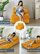 Silla Sofá Cama 190x85cm Puff Plegable Acolchada Hogar Naranja - Miniatura 4