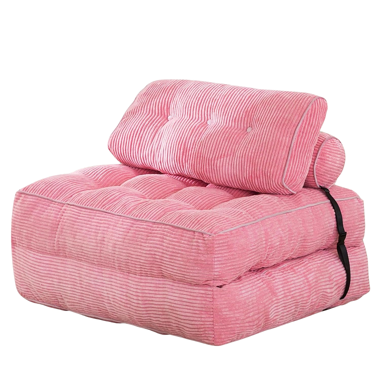 Silla Sofá Cama 155x81cm Puff Plegable Acolchada Hogar Rosa 1