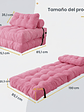 Silla Sofá Cama 190x85cm Puff Plegable Acolchada Hogar Rosa - Miniatura 2