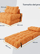 Silla Sofá Cama 190x85cm Puff Plegable Acolchada Hogar Naranja - Miniatura 2