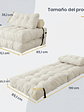 Silla Sofá Cama 190x85cm Puff Plegable Acolchada Hogar Beige - Miniatura 2