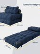 Silla Sofá Cama 190x85cm Puff Plegable Acolchada Hogar Azul - Miniatura 2