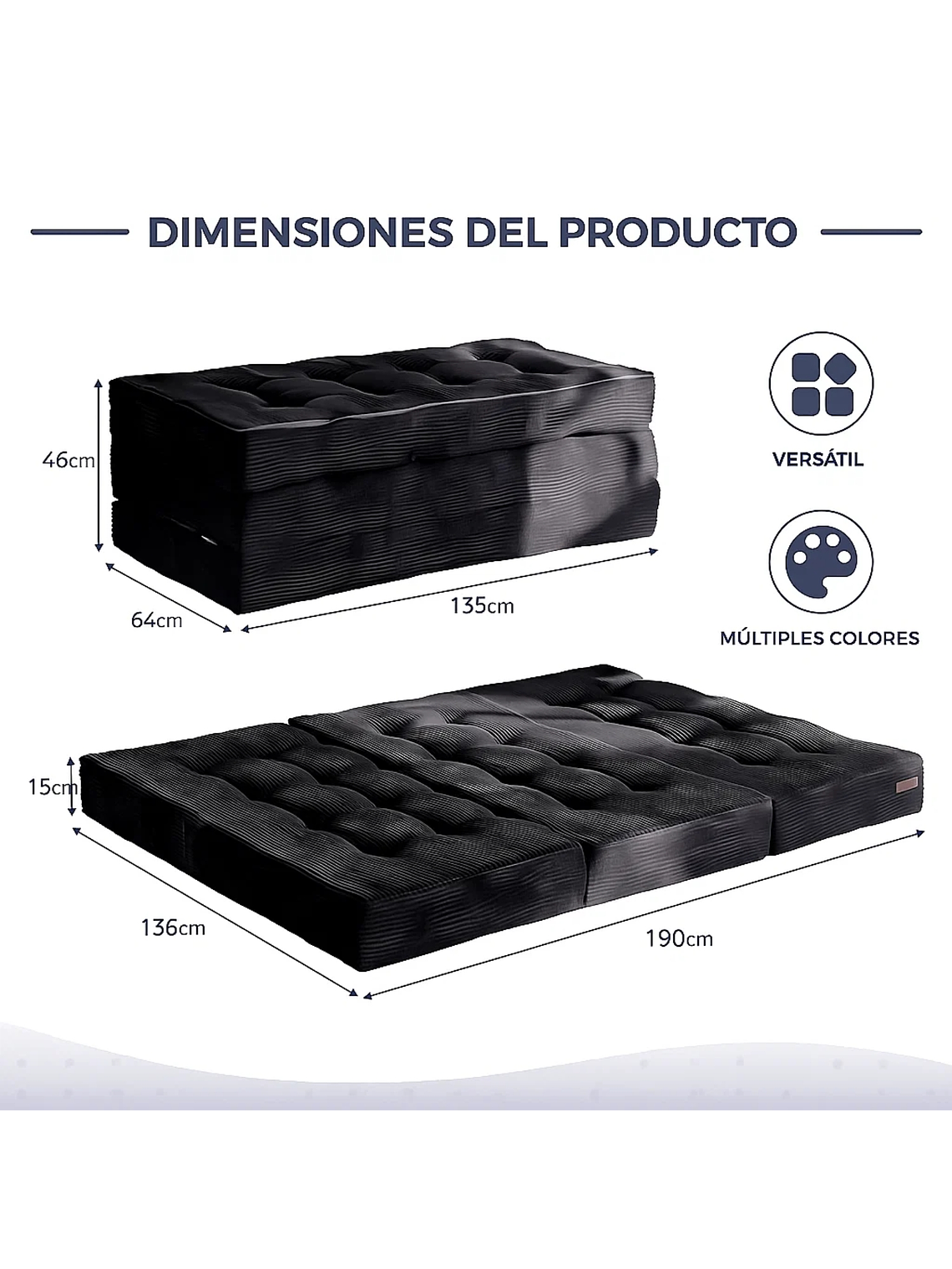 Colchon De Suelo Sofa Colchoneta Plegable De Tres Piezas 4