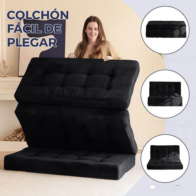 Colchon De Suelo Sofa Colchoneta Plegable De Tres Piezas 4