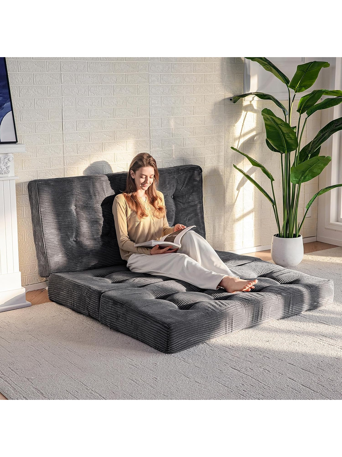 Colchon De Suelo Sofa Colchoneta Plegable De Tres Piezas 8