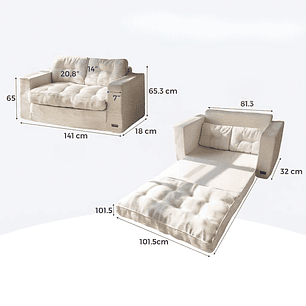 Sofa Cama 2 en 1 Convertible Plegable Espuma Densa