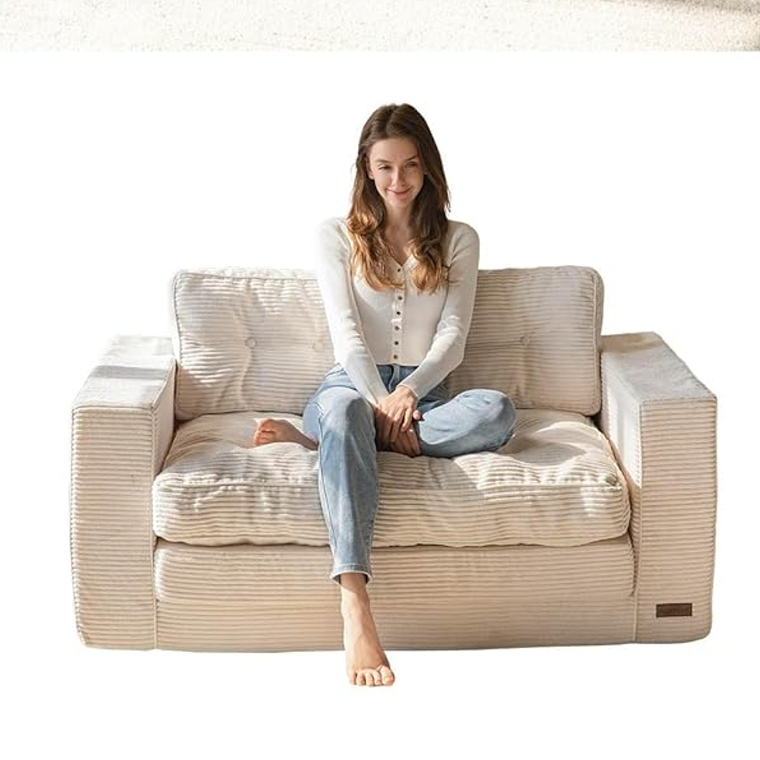 Sofa Cama 2 en 1 Convertible Plegable Espuma Densa 7