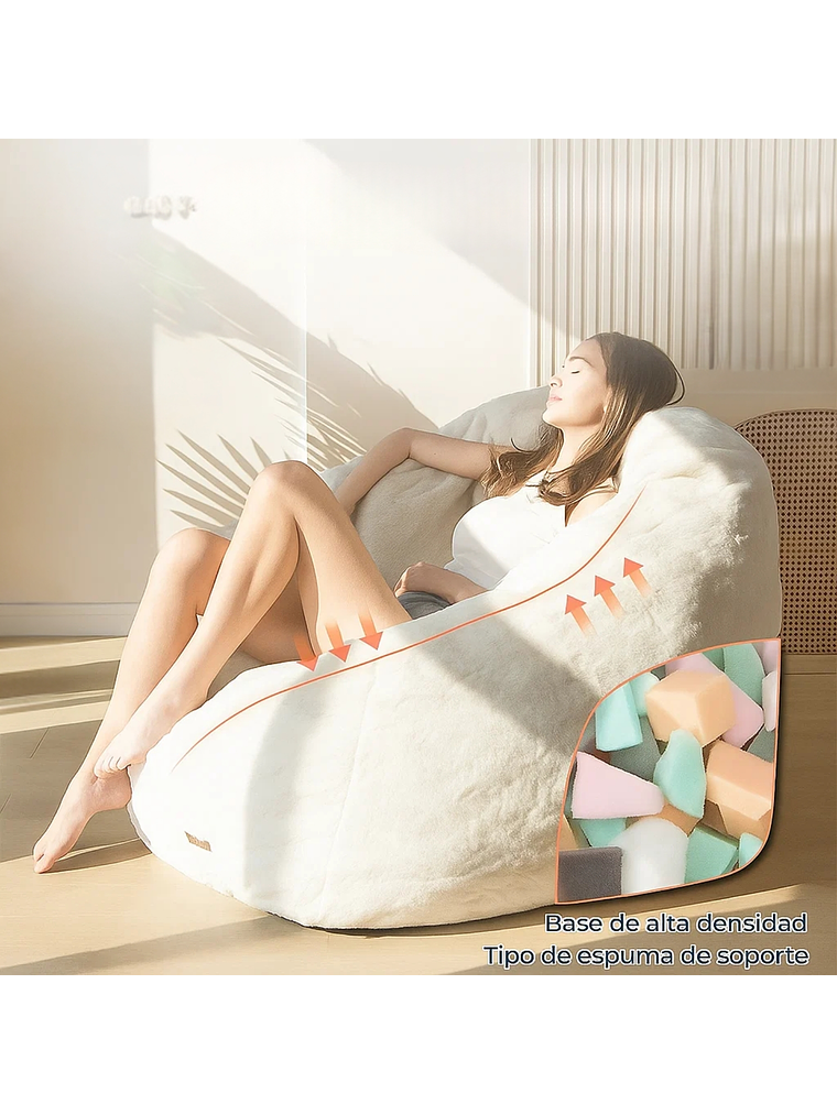 Sofá Puff 84x119cm Con Respaldo Espuma Cómodo Acolchable 5