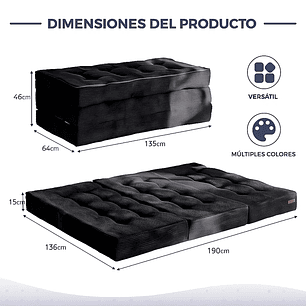 Colchon De Suelo Sofa Colchoneta Plegable De Tres Piezas