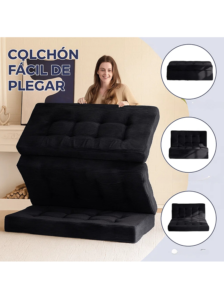 Colchon De Suelo Sofa Colchoneta Plegable De Tres Piezas 4