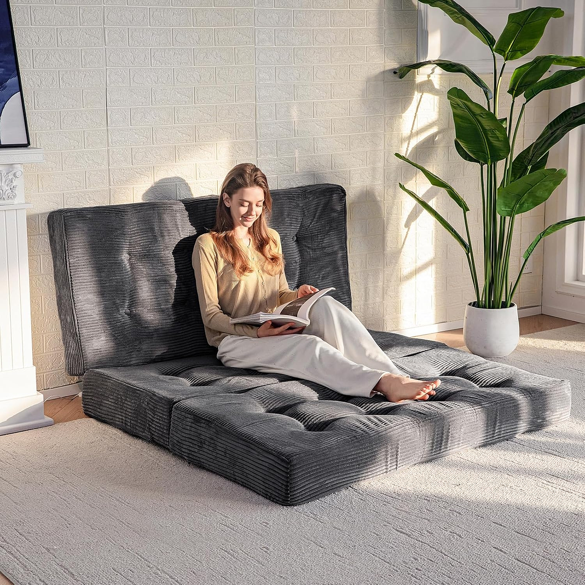 Colchon De Suelo Sofa Colchoneta Plegable De Tres Piezas 6