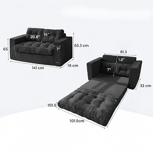Sofa Cama 2 en 1 Convertible Plegable Espuma Densa