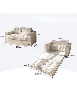 Sofa Cama 2 en 1 Convertible Plegable Espuma Densa