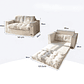 Sofa Cama 2 en 1 Convertible Plegable Espuma Densa - Miniatura 2