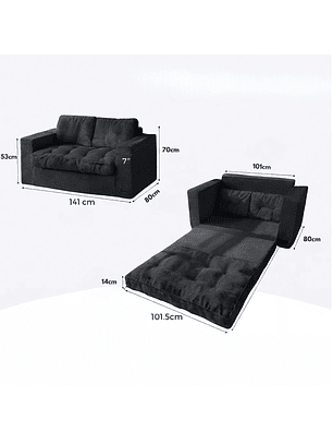 Sofa Cama 2 en 1 Convertible Plegable Espuma Densa