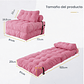 Silla Sofá Cama 155x81cm Puff Plegable Acolchada Hogar Rosa - Miniatura 2