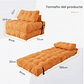 Silla Sofá Cama 155x81cm Puff Plegable Acolchada Hogar Naranja - Miniatura 2