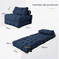 Silla Sofá Cama 155x81cm Puff Plegable Acolchada Hogar Azul - Miniatura 2