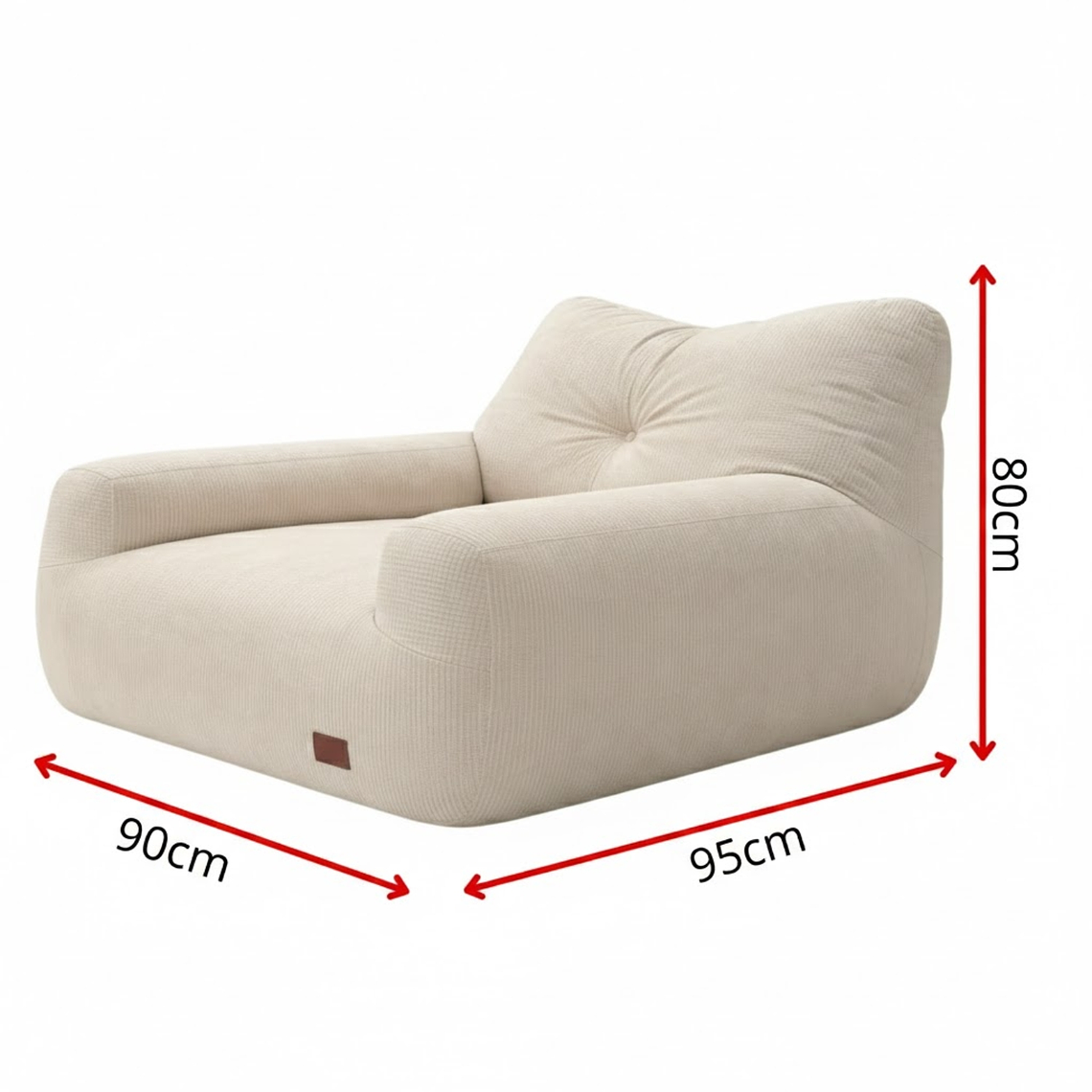Puff Silla Sillon Individual Bajo 90x95 Espuma Acolchable 3