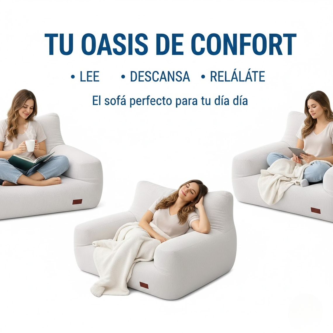 Puff Silla Sillon Individual Bajo 90x95 Espuma Acolchable 4