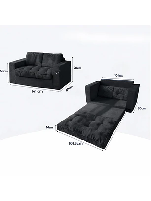 Sofa Cama 2 en 1 Convertible Plegable Espuma Densa (Recondicionado)