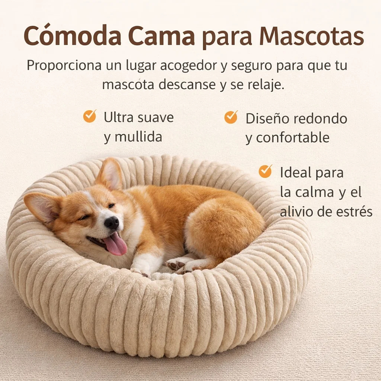 Cama Para Mascotas Cojín Acolchado Y Antideslizante 20cmx80cm 3