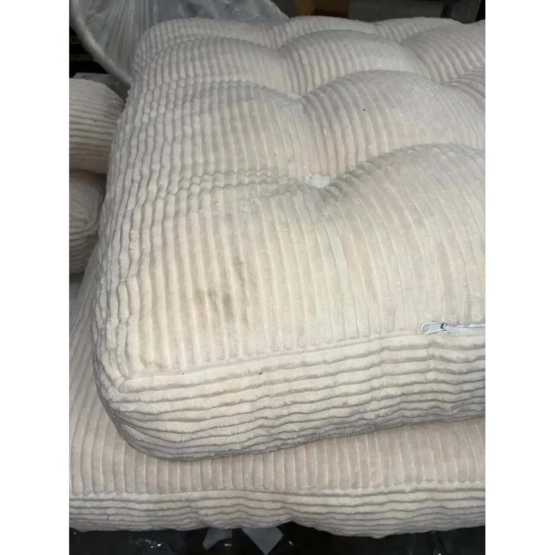 Silla Sofá Cama 155x81cm Puff Plegable Acolchada Hogar Beige (Reacondicionado) 10