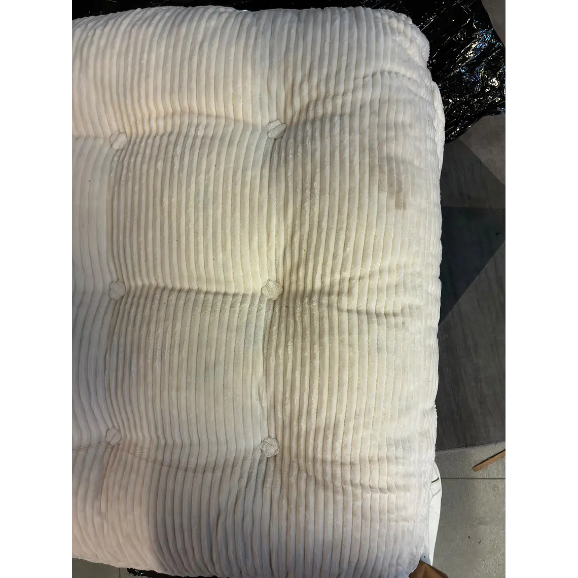 Silla Sofá Cama 155x81cm Puff Plegable Acolchada Hogar Beige (Reacondicionado) 11