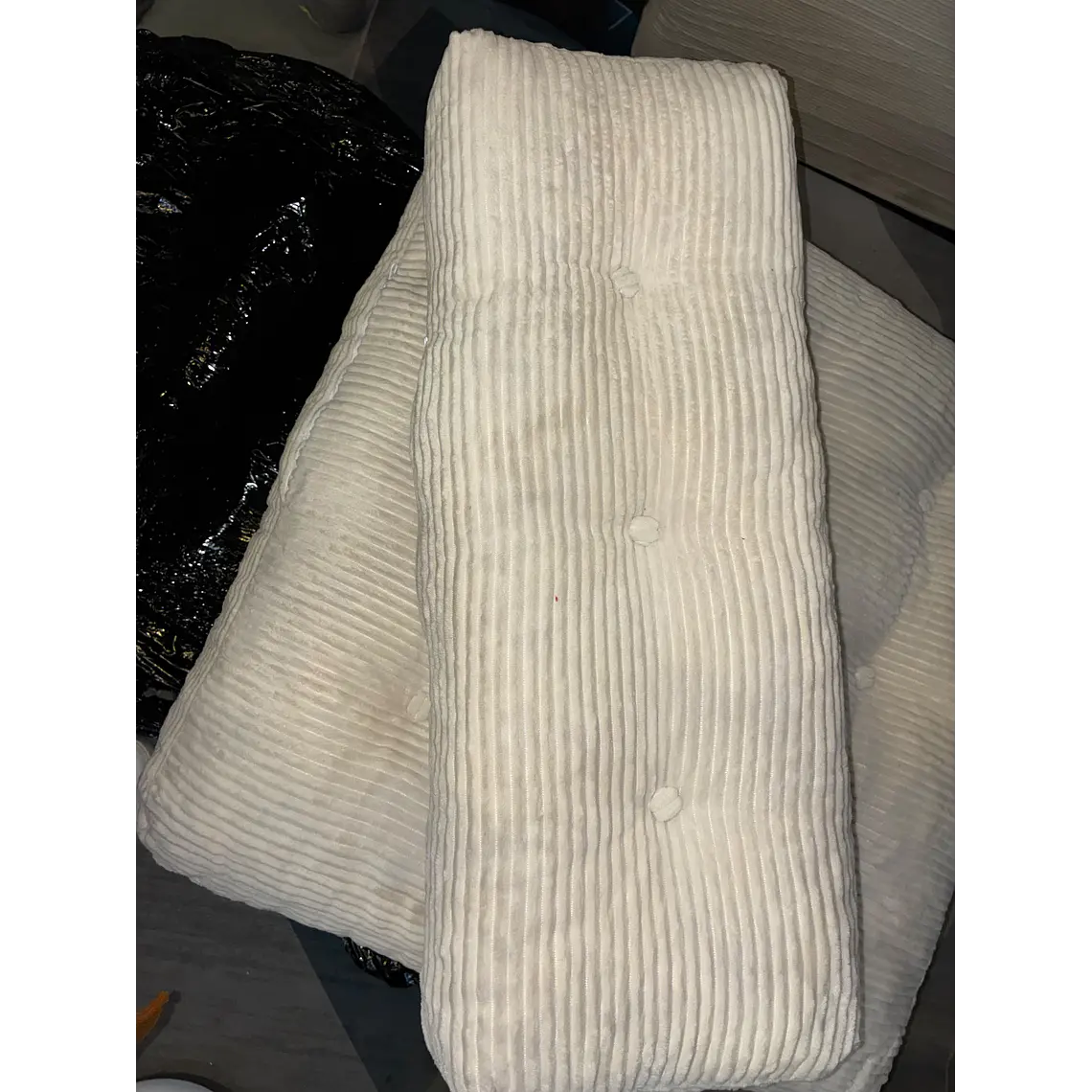 Silla Sofá Cama 155x81cm Puff Plegable Acolchada Hogar Beige (Reacondicionado) 15
