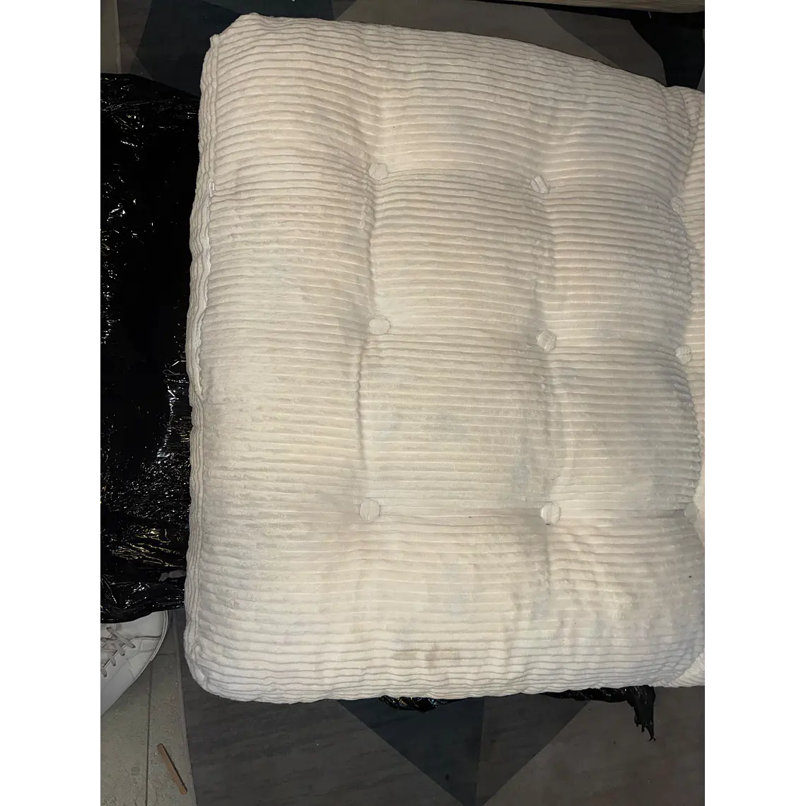 Silla Sofá Cama 155x81cm Puff Plegable Acolchada Hogar Beige (Reacondicionado) 16