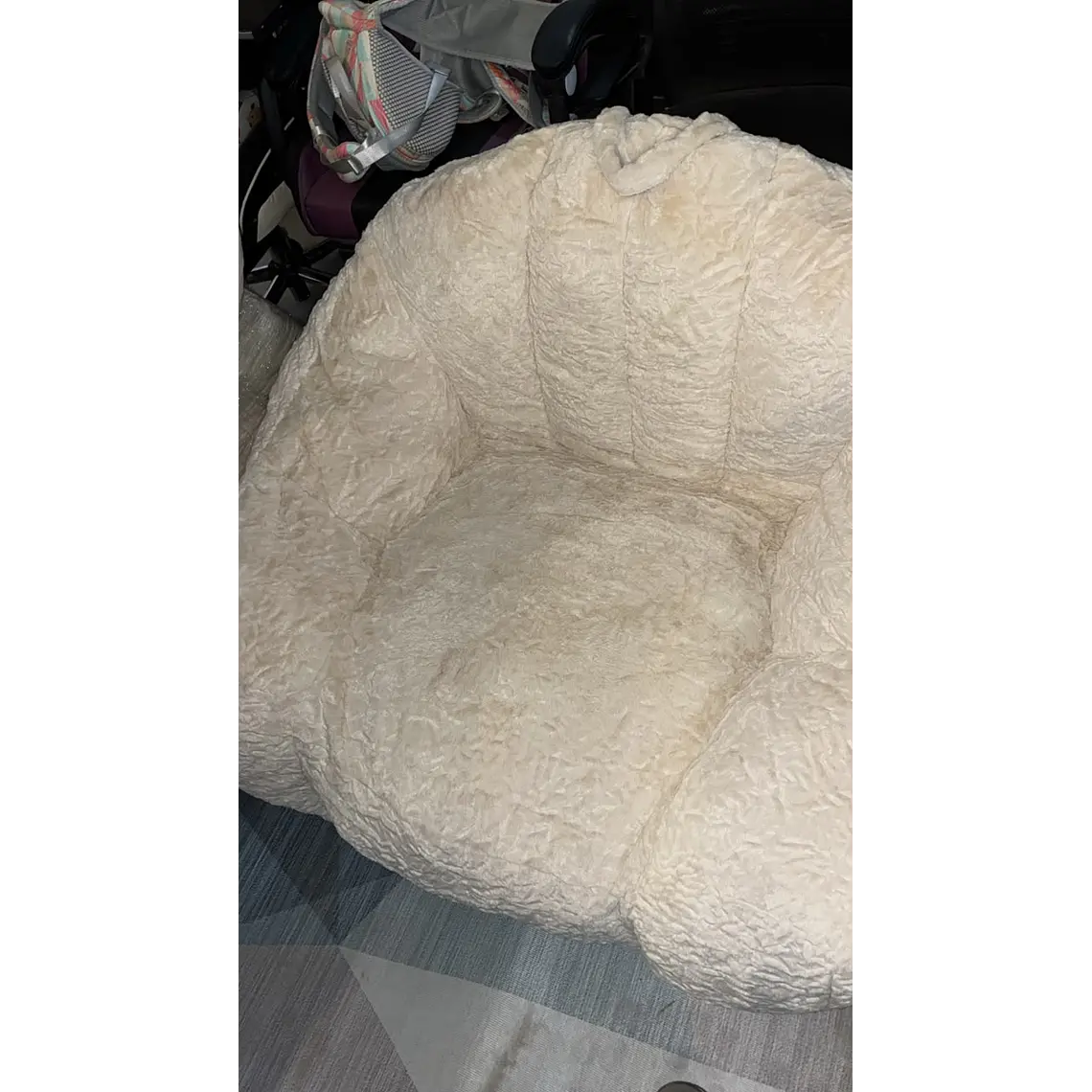 Sofá Puff 84x119cm Con Respaldo Espuma Cómodo Acolchable (Reacondicionado) 6