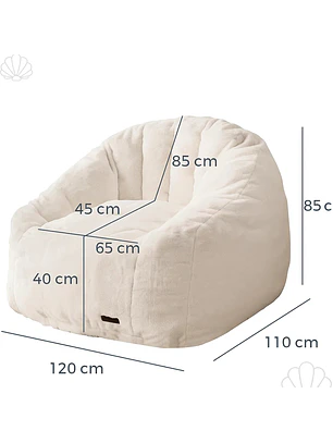 Sofá Puff 84x119cm Con Respaldo Espuma Cómodo Acolchable