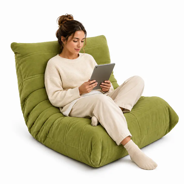 Silla De Piso Soporte Lumbar Sofá Tumbona Para Adultos 4
