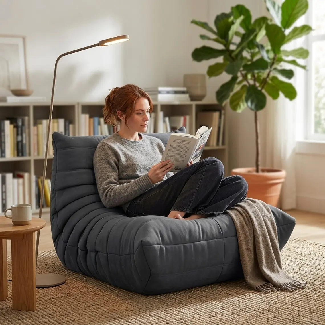 Silla De Piso Soporte Lumbar Sofá Tumbona Para Adultos 2