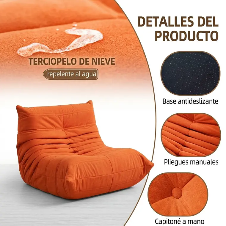 Silla De Piso Soporte Lumbar Sofá Tumbona Para Adultos 2